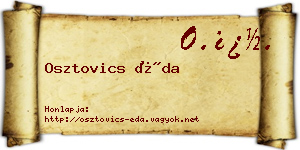 Osztovics Éda névjegykártya